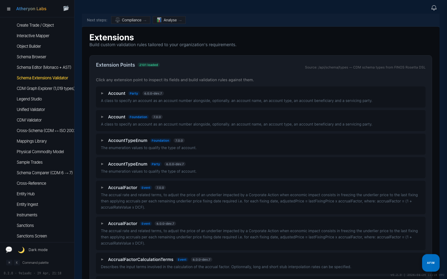 Ops Support & Developer Tools screen